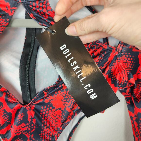 Dolls Kill Trickz n Treatz Ready For It Snake Costume Womens XS Red Jumpsuit NWT - Picture 6 of 10